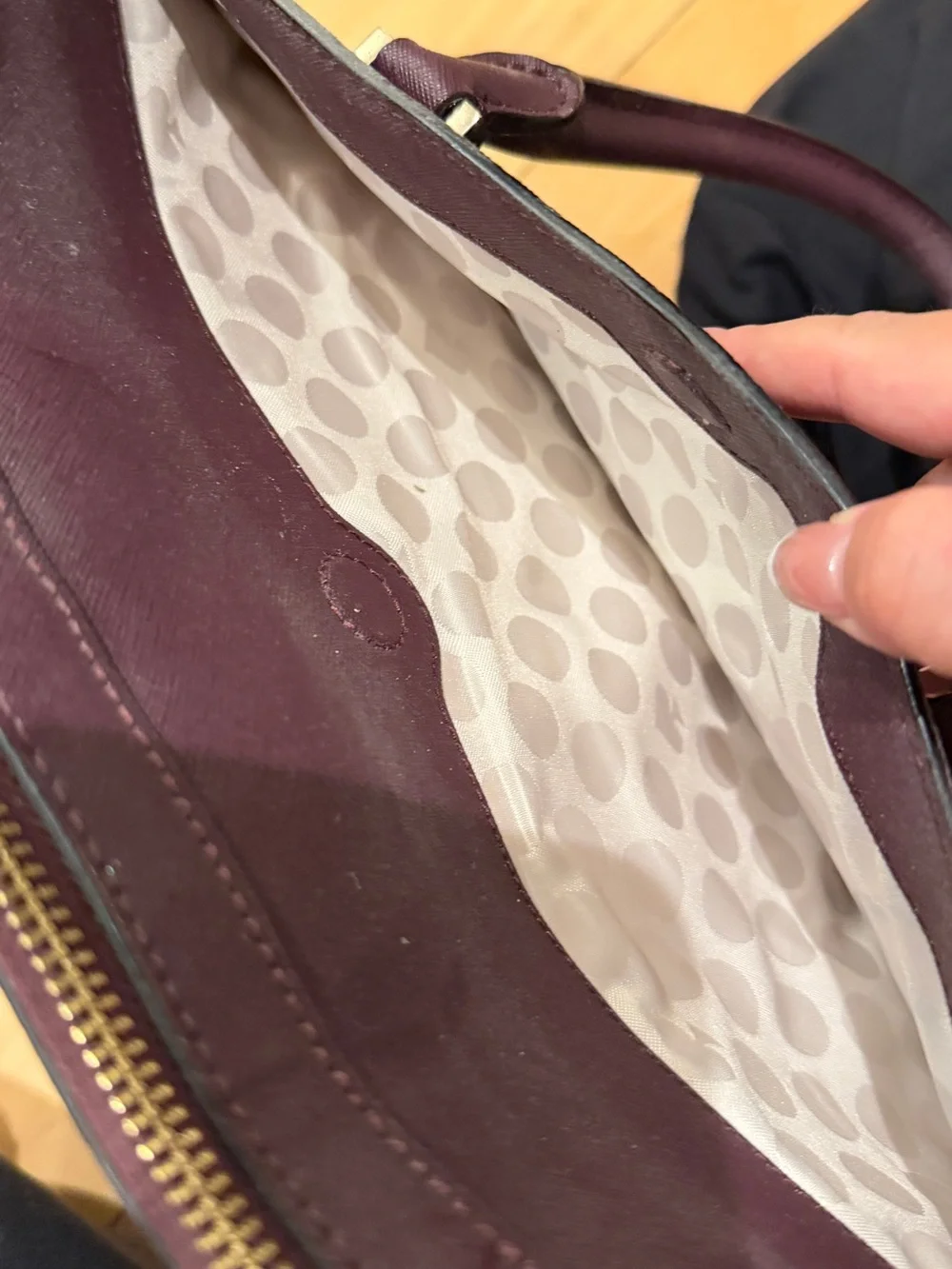 NWOT Kate Spade New York Plum Saffiano Leather Briefcase Tote & Matching Wallet